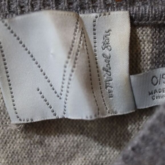 Michael Stars Wool Cashmere Striped Poncho Sweater OS Y2K Preppy Chic Cozy - Picture 12 of 13